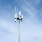 o mastro alto da torre de aço Monopole de 35m galvanizou telecomunicações com 3 plataformas